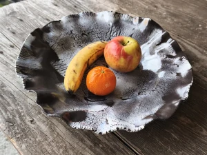 Exkluzívna autorská porcelánovo-kameninová misa – svetový unikát v organickej forme - Priemer 37 cm | Výška 7 cm
