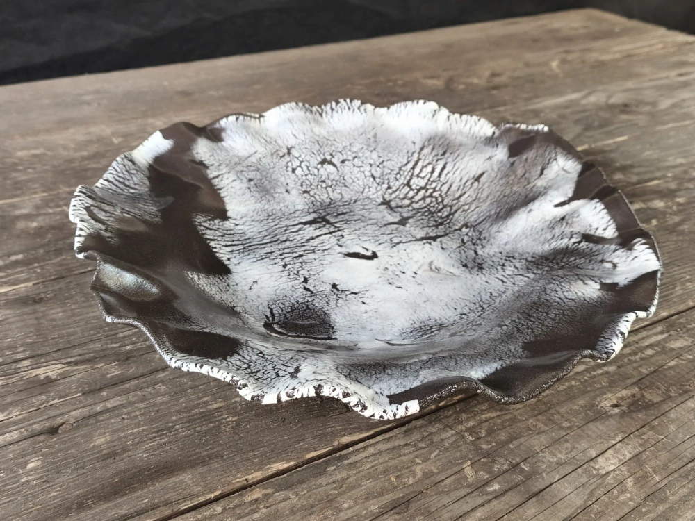 Exkluzívna autorská porcelánovo-kameninová misa – svetový unikát v organickej forme - Priemer 37 cm | Výška 7 cm