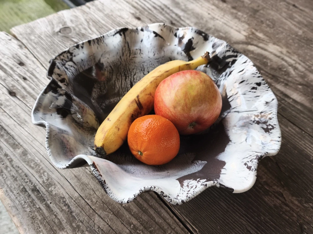 Exkluzívna autorská porcelánovo-kameninová misa – svetový unikát v organickej forme - Priemer 27 cm | Výška 9 cm