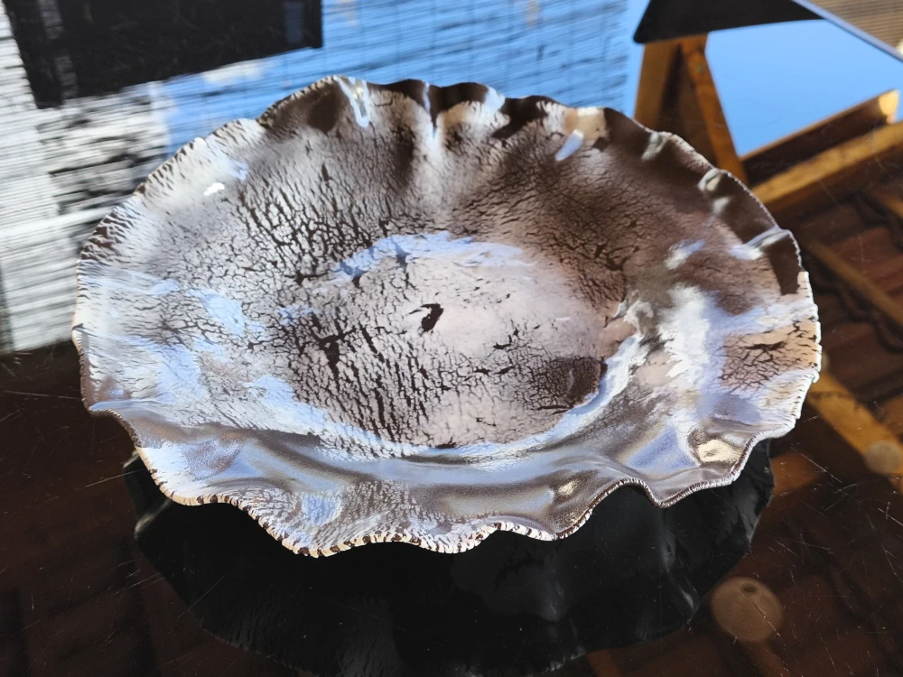 Exkluzívna autorská porcelánovo-kameninová misa – svetový unikát v organickej forme - Priemer 37 cm | Výška 7 cm